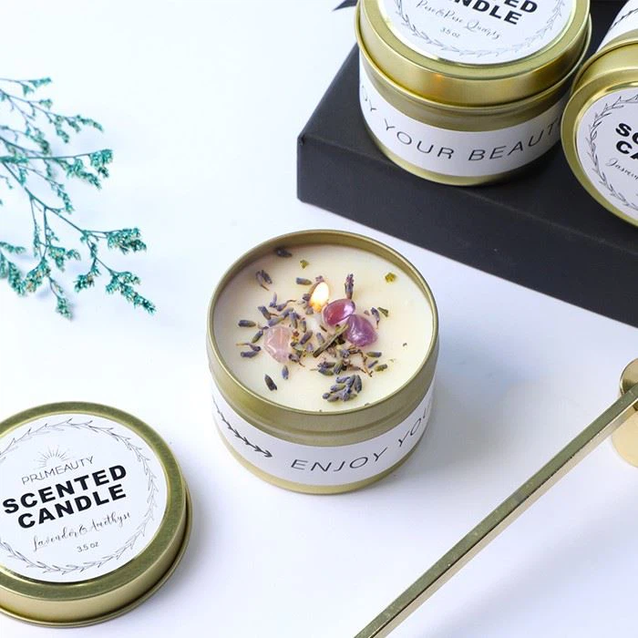 Scented Candle With Dried Flowers